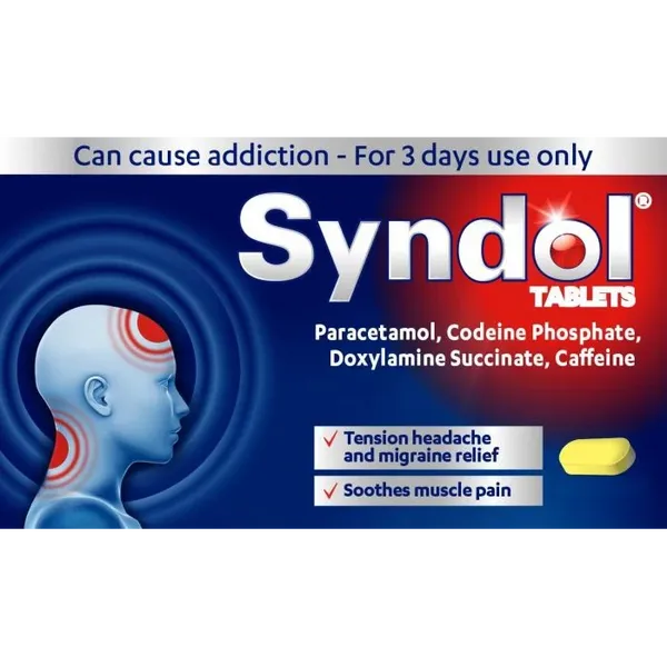 Pack of 10 Syndol tablets front view