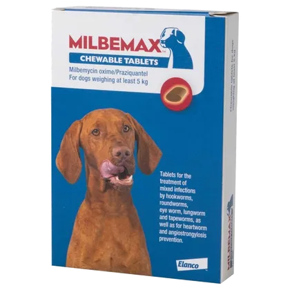 Milbemax 12.5/125mg Chewable Tablets for Dogs Pack of 4