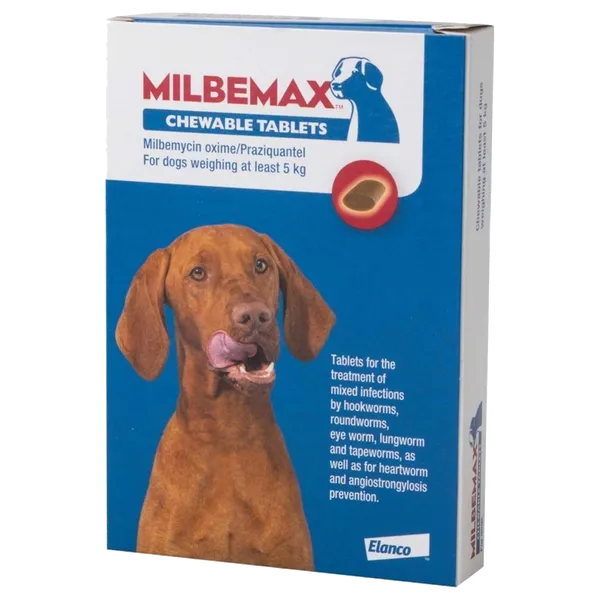 Milbemax 12.5/125mg Chewable Tablets for Dogs Pack of 4