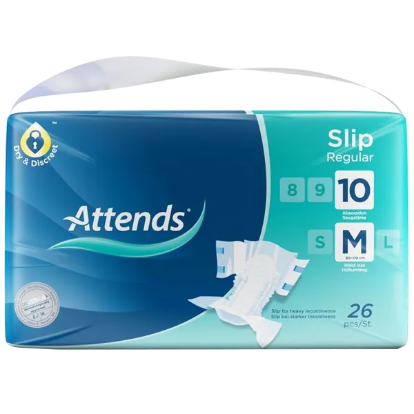 Attends Slip Regular 10 Medium Pads Pack of 26