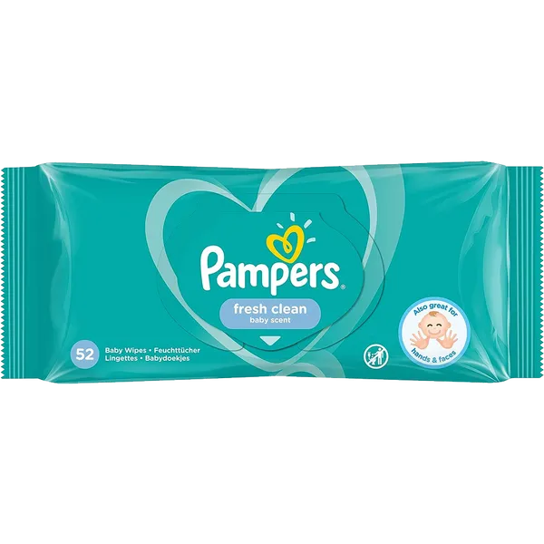 Pampers Fresh Clean Baby Wipes Pack of 52
