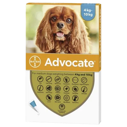 Advocate Medium Dog 4 - 10kg Pipettes Pack of 6