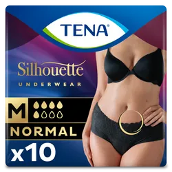 TENA Silhouette Noir Normal Underwear Medium Pack of 10