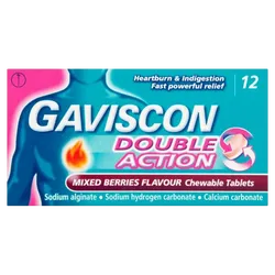 Gaviscon Double Action Mixed Berries Chewable Tablets Pack of 12