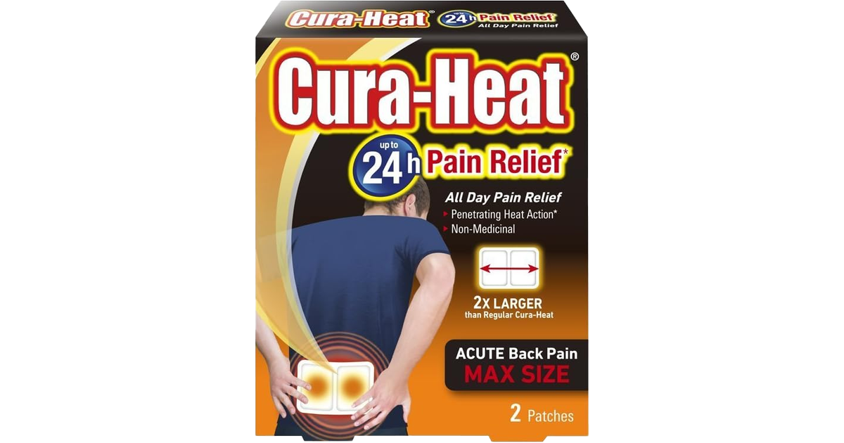CuraHeat Acute Back Pain Max Size NonDirect Patches Pack of 2