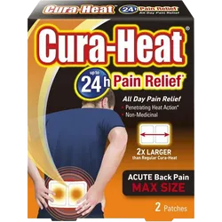 Cura-Heat Acute Back Pain Max Size Non-Direct Patches Pack of 2