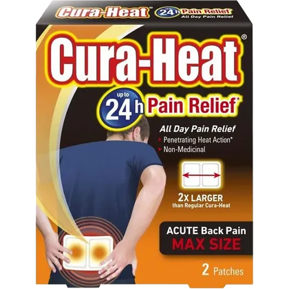 Cura-Heat Acute Back Pain Max Size Non-Direct Patches Pack of 2