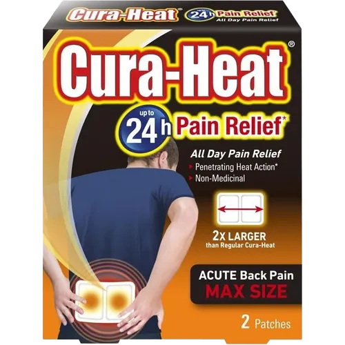 Cura-Heat Acute Back Pain Max Size Non-Direct Patches Pack of 2