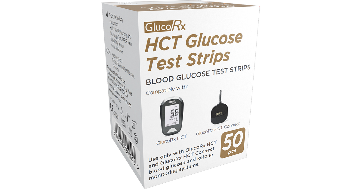 GlucoRx HCT Glucose Test Strips Pack of 50