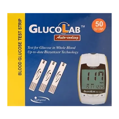GlucoLab Blood Glucose Test Strips Pack of 50