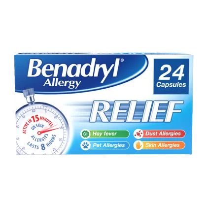 Benadryl Allergy Relief 8mg Capsules Pack of 24
