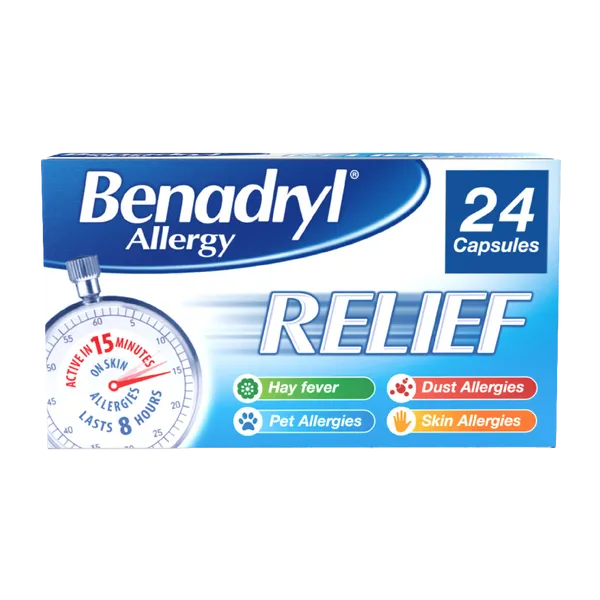 Benadryl Allergy Relief 8mg Capsules Pack of 24
