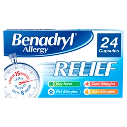 Benadryl Allergy Relief 8mg Capsules Pack of 24