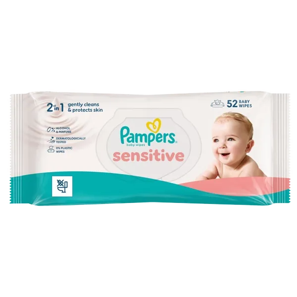Pampers Baby Wipes Sensitive Pack of 52