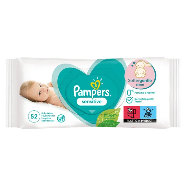 Pampers Baby Wipes Sensitive Pack of 52