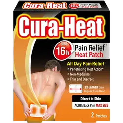 Cura-Heat Acute Back Pain Max Size Direct to Skin Patches Pack of 2