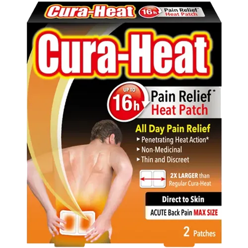 Cura-Heat Acute Back Pain Max Size Direct to Skin Patches Pack of 2