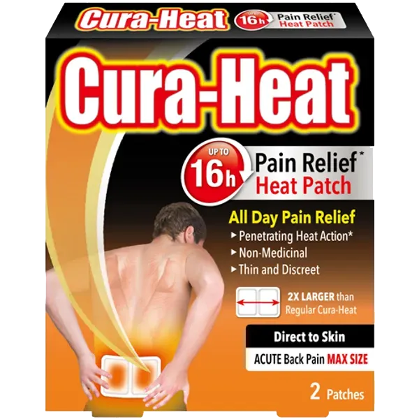 Cura-Heat Acute Back Pain Max Size Direct to Skin Patches Pack of 2