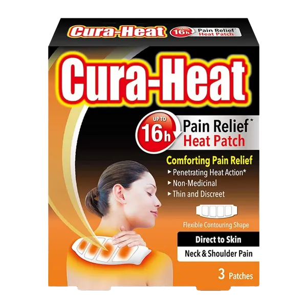 Cura-Heat Direct to Skin Neck & Shoulder Pain Patches Pack of 3