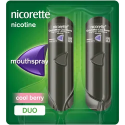 Nicorette® QuickMist Cool Berry 1mg/Spray Mouth Spray Nicotine-Duo-2 x 150 Sprays (Stop Smoking Aid)
