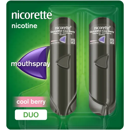 Nicorette® QuickMist Cool Berry 1mg/Spray Mouth Spray Nicotine-Duo-2 x 150 Sprays (Stop Smoking Aid)