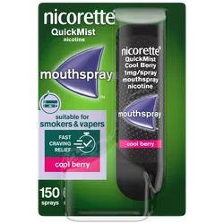 Nicorette® QuickMist Cool Berry 1mg/Spray Mouthspray Nicotine 150 Sprays (Stop Smoking Aid)