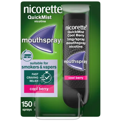 Nicorette® QuickMist Cool Berry 1mg/Spray Mouthspray Nicotine 150 Sprays (Stop Smoking Aid)