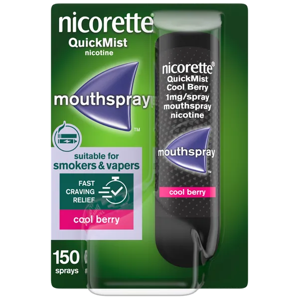 Nicorette® QuickMist Cool Berry 1mg/Spray Mouthspray Nicotine 150 Sprays (Stop Smoking Aid)