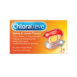 Chloralieve Honey & Lemon Lozenges Pack of 24