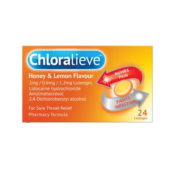 Chloralieve Honey & Lemon Lozenges Pack of 24