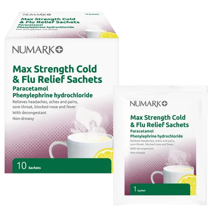 Numark Max Strength Cold & Flu Relief Sachets Pack of 10