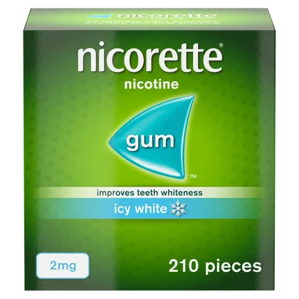 Nicorette® Icy White 2mg Gum Nicotine 210 Pieces (Stop Smoking Aid)
