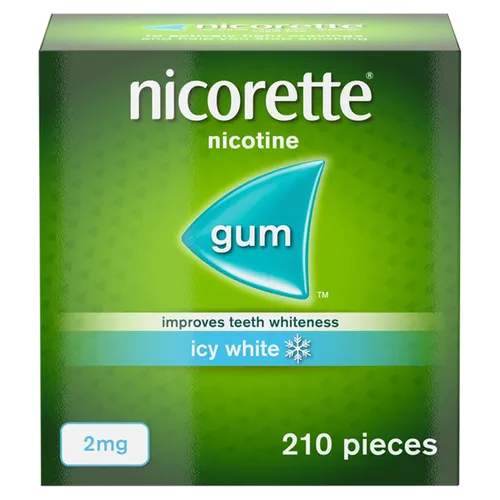 Nicorette® Icy White 2mg Gum Nicotine 210 Pieces (Stop Smoking Aid)