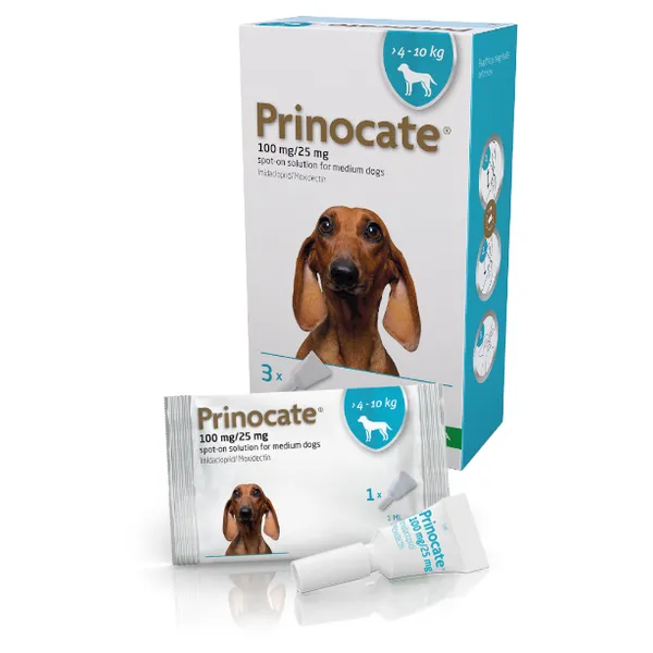 Prinocate Spot-on-Solution Medium Dog 100/25mg (4 – 10kg) Pack of 3