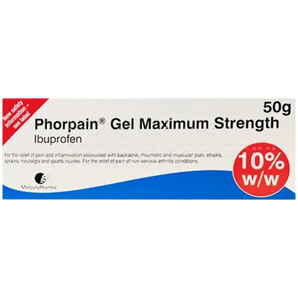Phorpain Maximum Strength Ibuprofen 10% Gel 50g