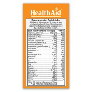 HealthAid A to Z Multivitamin and Minerals Tablets Pack of 90