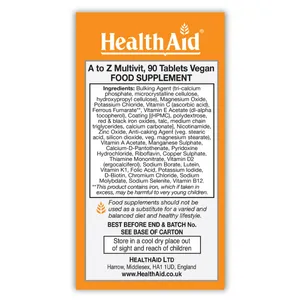 HealthAid A to Z Multivitamin and Minerals Tablets Pack of 90