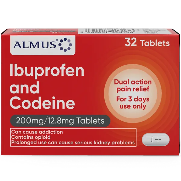 Almus Ibuprofen & Codeine 200mg/12.8mg Tablets Pack of 32