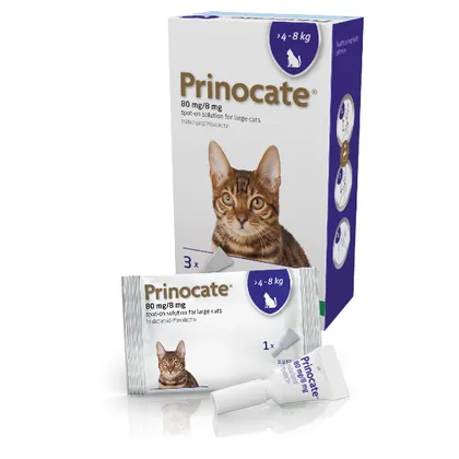 Prinocate Spot-on-Solution Large Cat 80/8mg (4 – 8kg) Pack of 3