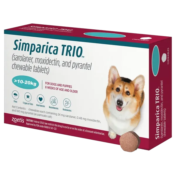 Simparica Trio 24mg tablets Pack of 3 (10-20kg)