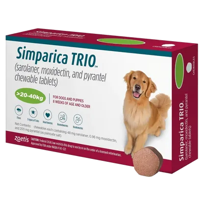 Simparica Trio 48mg Tablets Pack of 3 (20-40kg)