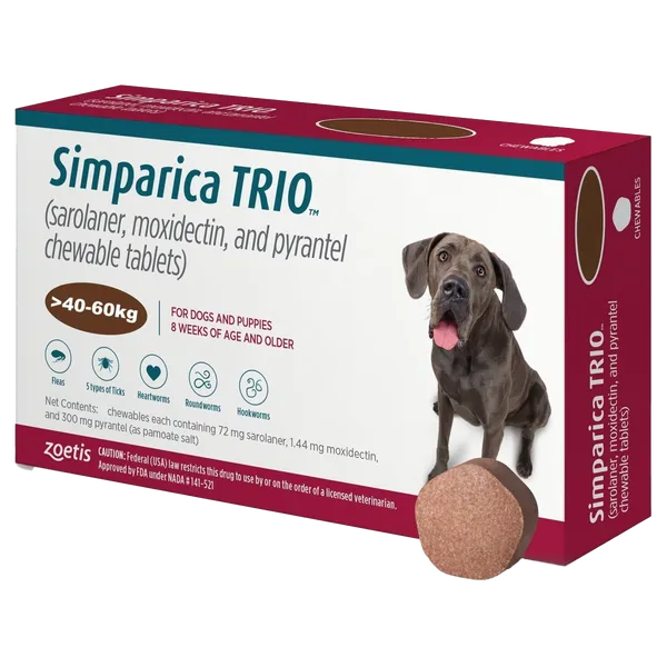 Simparica Trio 72mg Tablets Pack of 3 (40-60kg)