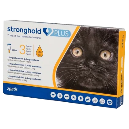 Stronghold Plus Kitten ≤ 2.5kg 0.25ml Pipettes Pack of 3