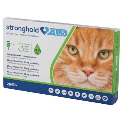 Stronghold Plus Large Cat 5 - 10kg 1ml Pipettes Pack of 3