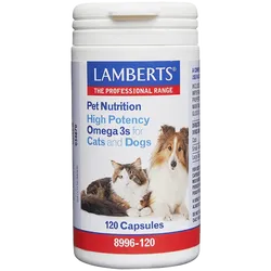 Lamberts Pet Nutrition Omega 3 Capsules for Cats and Dogs Pack of 120