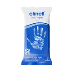 Clinell Antimicrobial Hand Wipes Pack of 8