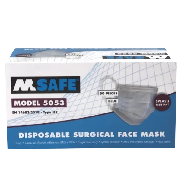 Surgical 3-Ply Disposable Type IIR Medical Face Mask with Ear Loop Pack of 50