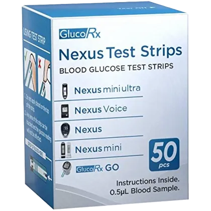 GlucoRx Nexus Blood Glucose Test Strips Pack of 50
