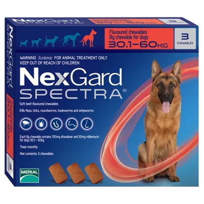 NexGard Spectra for Extra Large Dogs (30-60kg) - 3 Chewable Tablets