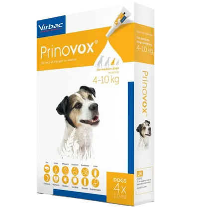 Prinovox Spot-On Medium Dog 4 – 10kg Pack of 4